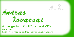 andras kovacsai business card